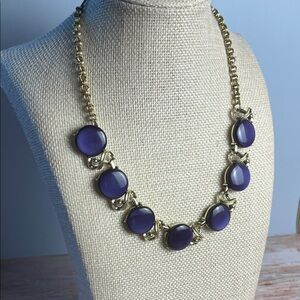 Coro Gold-Tone Necklace with Purple Cabochons